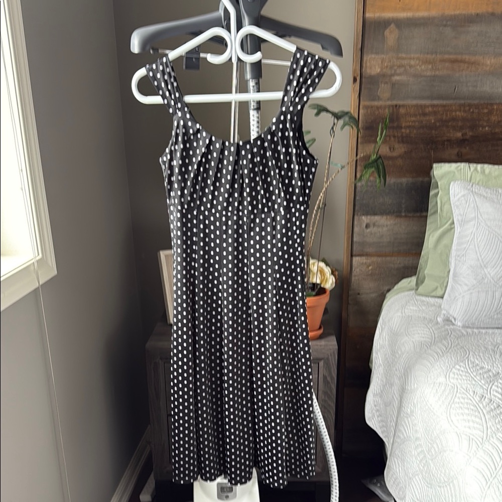 George Black and White Polka Dot Dress
